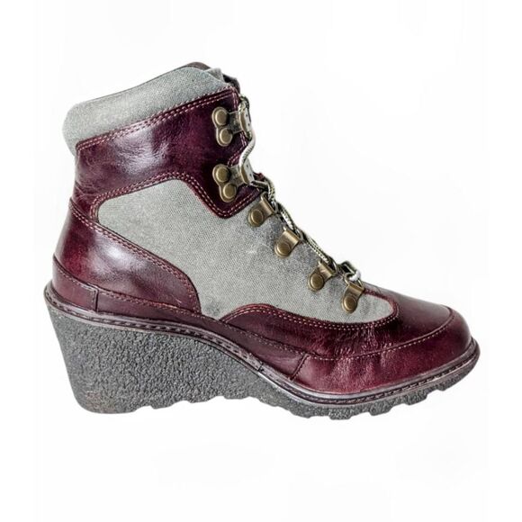 TIMBERLAND Amston Leather Wedge Ankle Boot Size 6.5 - Picture 7 of 9